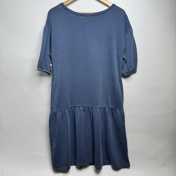 NWT Caslon Size M Blue Organic Cotton Blend Drop Waist Dress - Picture 8 of 8